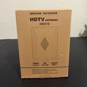 NEW HD010 Indoor/Outdoor HDTV Antenna 75mi VHF/UHF 4K UHD Full HD Brown